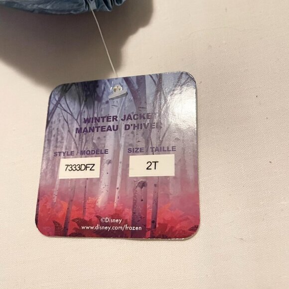 Disney Frozen 2 Metallic Blue Hooded Jacket Toddler Girls 2T - Picture 3 of 16